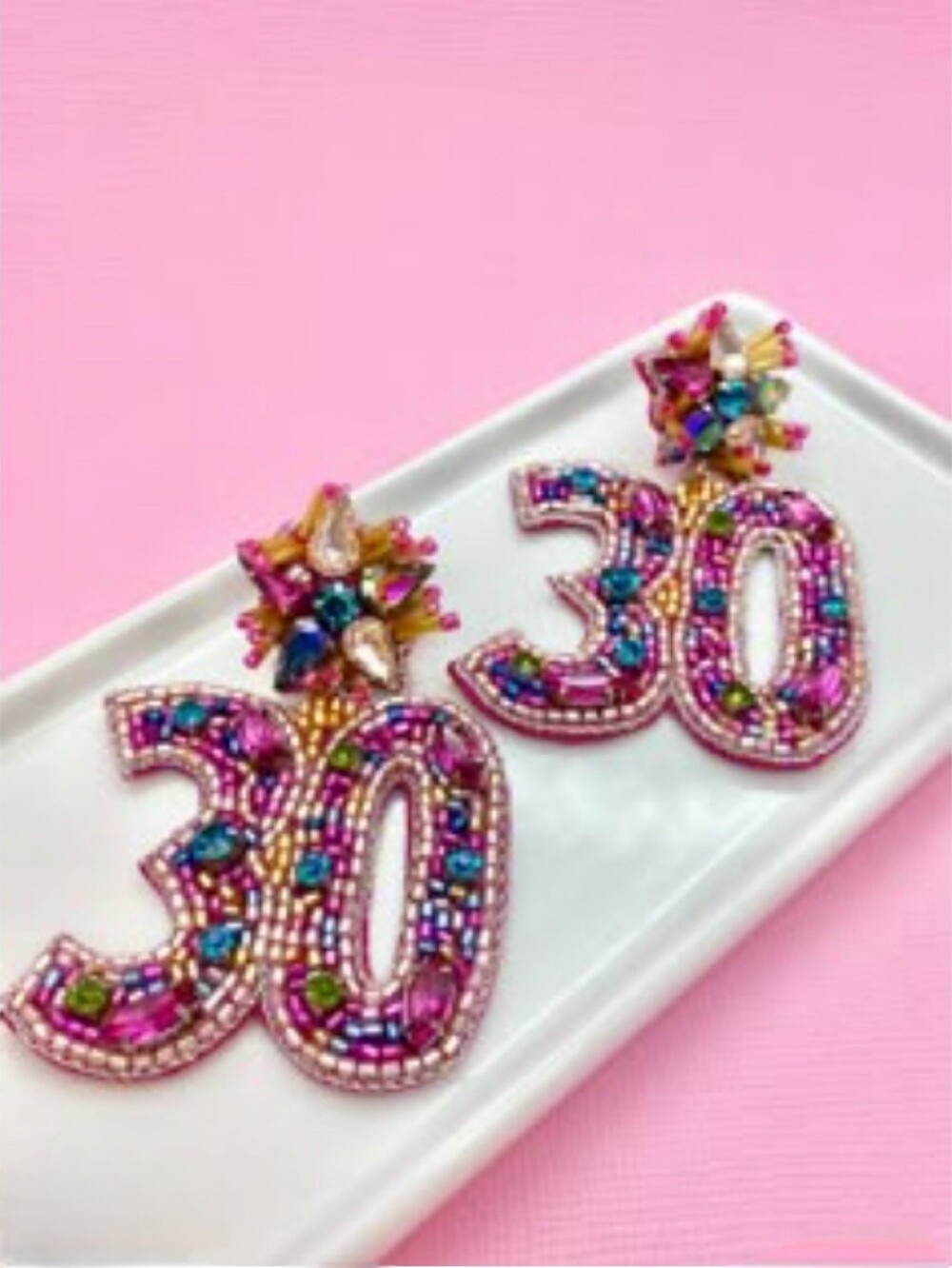 🌺30th Birthday Earings Beaded 30th Milestone Gifts 30th Birthday Accessories